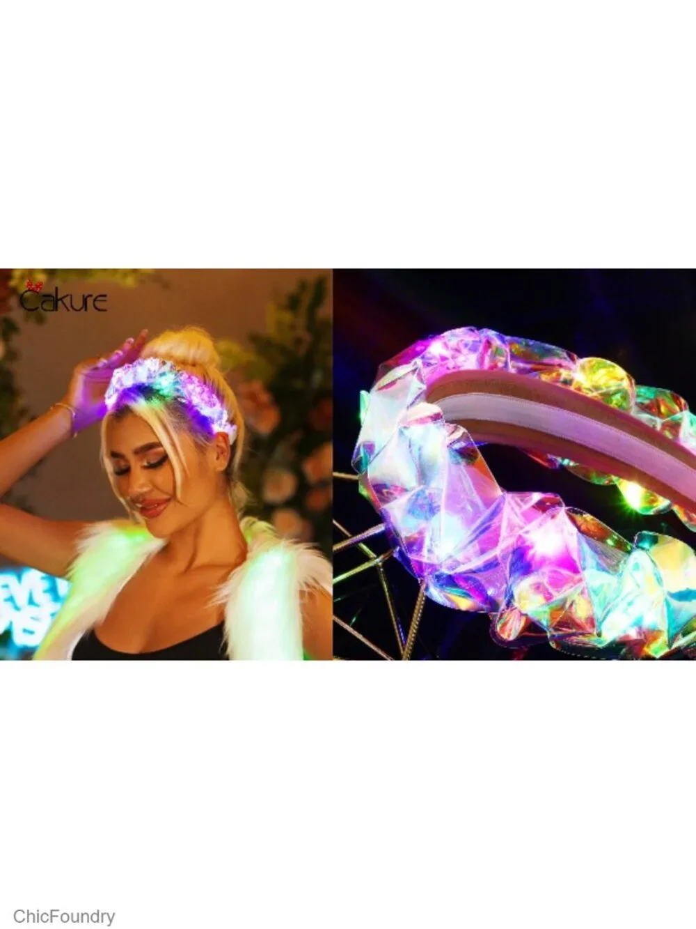 Light Up LED Headband Glow Hair Accessory for Women Costume Party Rave